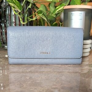 Furla Light Blue Leather Wallet